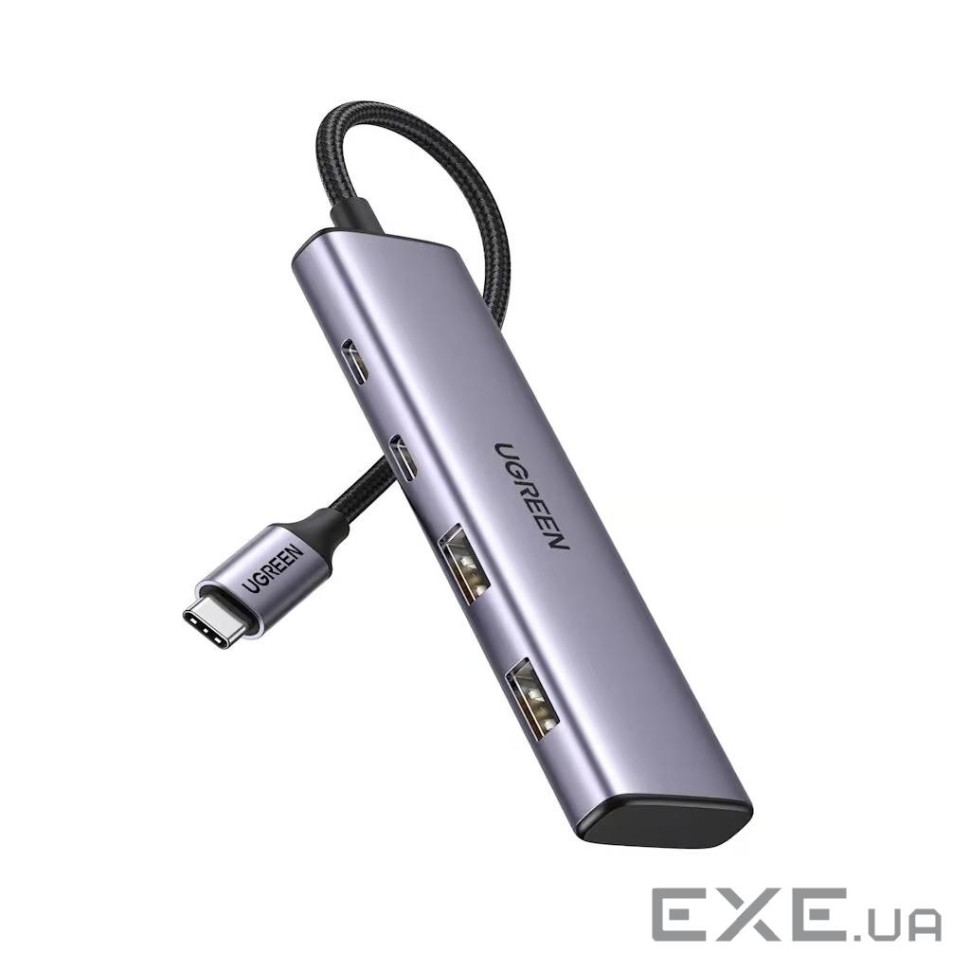 Концентратор Ugreen USB-C to 2xUSB 3.0 + 2xUSB-C CM473 gray (15395)