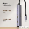 Концентратор Ugreen USB-C to 2xUSB 3.0 + 2xUSB-C CM473 gray (15395)