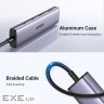 Концентратор Ugreen USB-C to 2xUSB 3.0 + 2xUSB-C CM473 gray (15395)