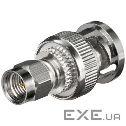 Перехідник антенний RF:RP-SMA-BNC M/M,адаптер Gold,срібний (75.01.1855-1) (75.01.1855-1)