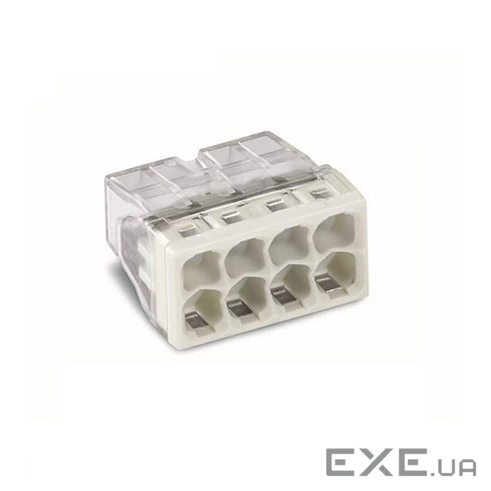 Клемний блок 8х1...2.5мм2, для однопров.проводн.,мідь, WAGO, прозорий (2273-208) (2273-208)