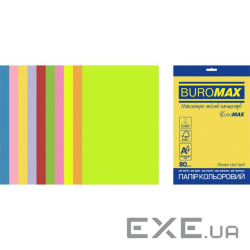 Папір Buromax А4, 80g, NEON+INTENSIVE, 10colors, 20sh, EUROMAX (BM.2721820E-99)