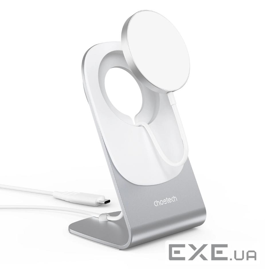 Бездротовий зарядний пристрій CHOETECH T518-F 15W Wireless Charger + Holder White (T518-F+H046)