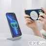Бездротовий зарядний пристрій CHOETECH T518-F 15W Wireless Charger + Holder White (T518-F+H046)