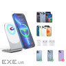 Бездротовий зарядний пристрій CHOETECH T518-F 15W Wireless Charger + Holder White (T518-F+H046)