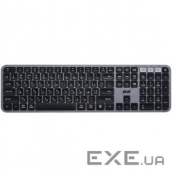 Клавіатура мембранна 2E KS240 110key, WL/BT, EN/UK, сіро-чорний (2E-KS240WG UA) (2E-KS240WG UA)