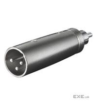 Перехідник Goobay аудіо XLR 3p-RCA M/M, адаптер Metal корпус (75.02.7456-1)