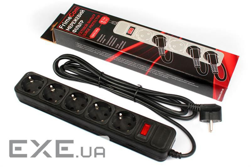 Мережевий фільтр-подовжувач FRIMECOM FC-B4005W Black 3м (FC-B4005W 3 B)