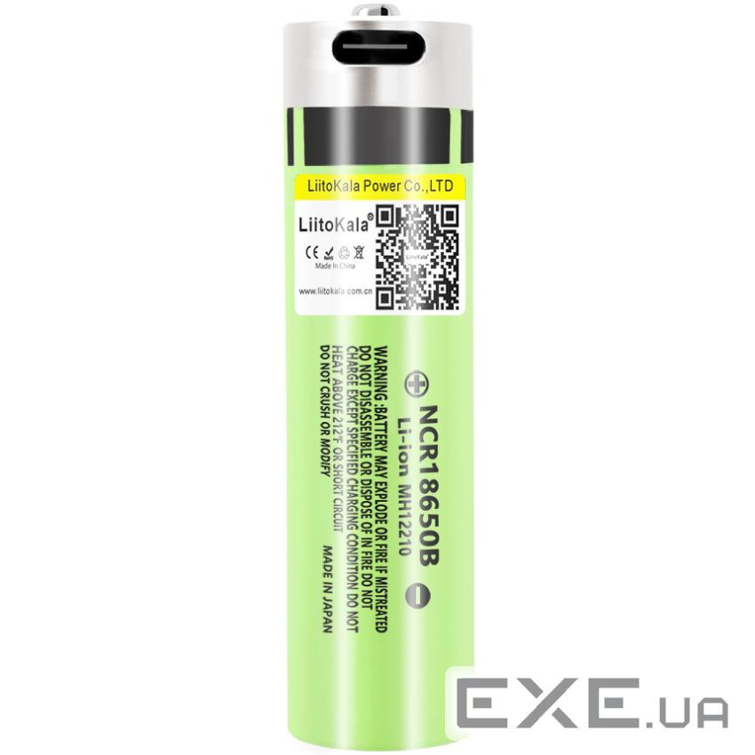 Акумулятор 18650 LiitoKala, USB-34B, 3400mAh, 3.7 li-ion battery, 1 pcs вбуд. USB для (Lii-USB-34B)