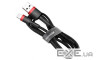 Кабель Baseus Cafule USB 2.0 to Lightning 1.5A 2M Чорний/Червоний (CALKLF-C19) (CALKLF-C19 2м) )