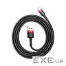 Кабель Baseus Cafule USB 2.0 to Lightning 1.5A 2M Чорний/Червоний (CALKLF-C19) (CALKLF-C19 2м) )