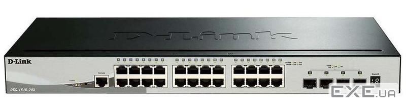 Комутатори D-Link DGS-1510-28X/E 24xGE, 4xSFP+, SmartPro
