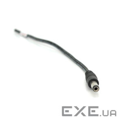 Роз'єм живлення DC-M (D 5,5x2,1мм) => кабель довжиною 30см black, Black plug OEM Q10 (YT-DC-M-30 black)