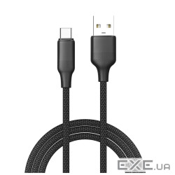 Дата кабель USB 2.0 AM to USB-C 1.0m 3A TPE embossed black ColorWay (CW-CBUC101-BK)