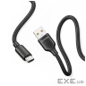 Дата кабель USB 2.0 AM to USB-C 1.0m 3A TPE embossed black ColorWay (CW-CBUC101-BK)