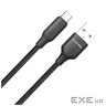 Дата кабель USB 2.0 AM to USB-C 1.0m 3A TPE embossed black ColorWay (CW-CBUC101-BK)