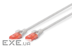 Патч-корд DIGITUS CAT 6 UTP, 15м, AWG 26/7, Cu, LSZH, сірий (DK-1617-150) (DK-1617-150)