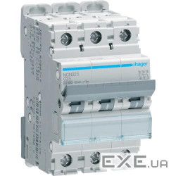 Автоматичний вимикач 3п 10kA C-25A 3м Hager NCN325