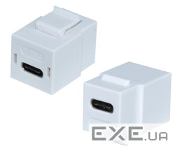Перехідник обладнання USB Type-C F/F,(USB3.0) keystone адаптер,білий (62.09.8132-1) (62.09.8132-1)