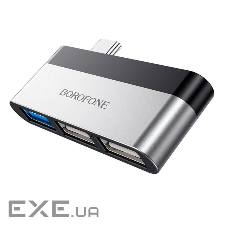 Перехідник BOROFONE DH1 Type-C(Male) - USB3.0+2*USB2.0, Black, Box BOROFONE DH1 Type-C(Male) - USB3.0+2*USB2.0, Black, B
