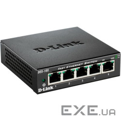 D-Link SWT DES-105 5-Port 10/100 Desktop Switch 1Gbps Metal Casing