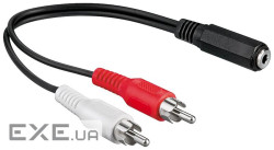 Перехідник аудіо Jack 3.5mm 3pin-RCAx2 F/M,0.2m Red/White,чорний (62.09.8336-1) (62.09.8336-1)
