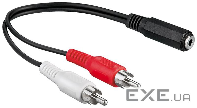 Перехідник аудіо Jack 3.5mm 3pin-RCAx2 F/M,0.2m Red/White,чорний (62.09.8336-1) (62.09.8336-1)