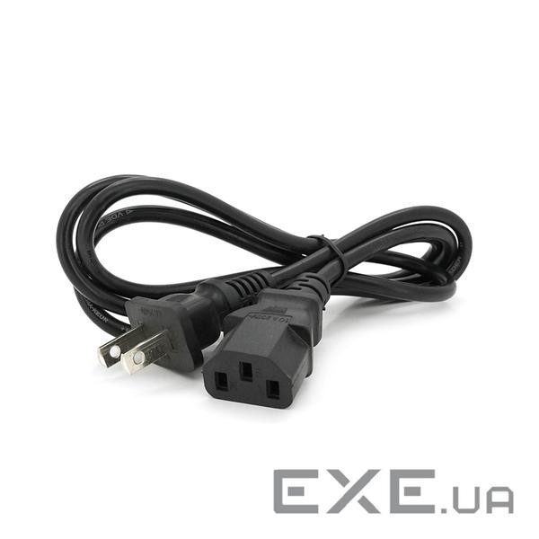 Кабель живлення CN 1m, 0.5mm, PC-184/2 B-C13 2 pin (американський троян (PC-184 / 2 B-C13СAA15-1м)