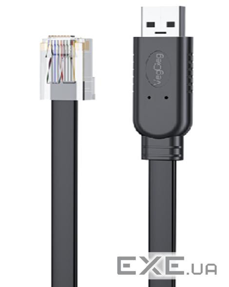 Кабель VEGGIEG V-U403, USB / RJ45, FTDI-TF 232 Chipset, консольний, Black, довжина 1.5м, Box