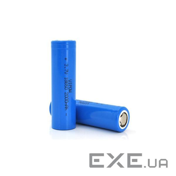 Акумулятор 18650 2000mAh, FlatTop, 3.7V, Blue Vipow (ICR18650-2000mAhFT)