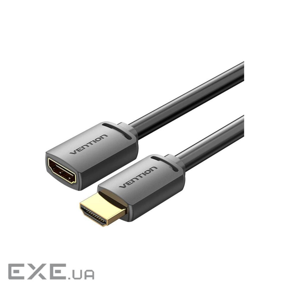 Кабель мультимедійний HDMI M to HDMI F 1.0m V2.0 4K60Hz PVC black Vention (AHCBF)