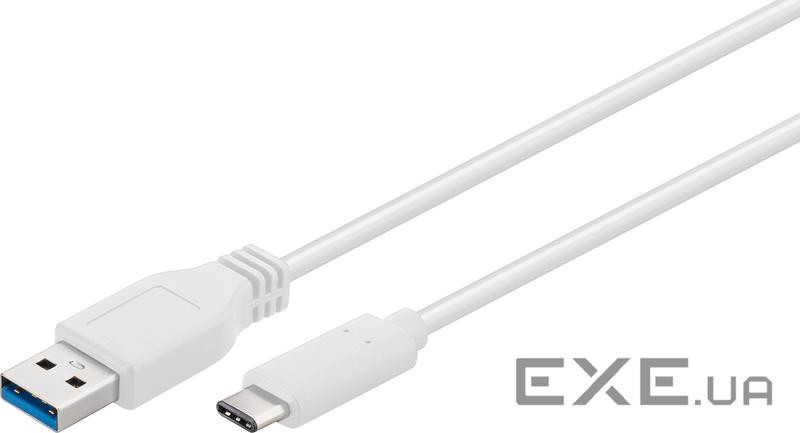 Кабель пристроїв USB Type-C-3.0A M/M 0.5m,(USB3.0) 3xS AWG28 D=4.0mm Cu,білий (75.06.7185-1) (75.06.7185-1)