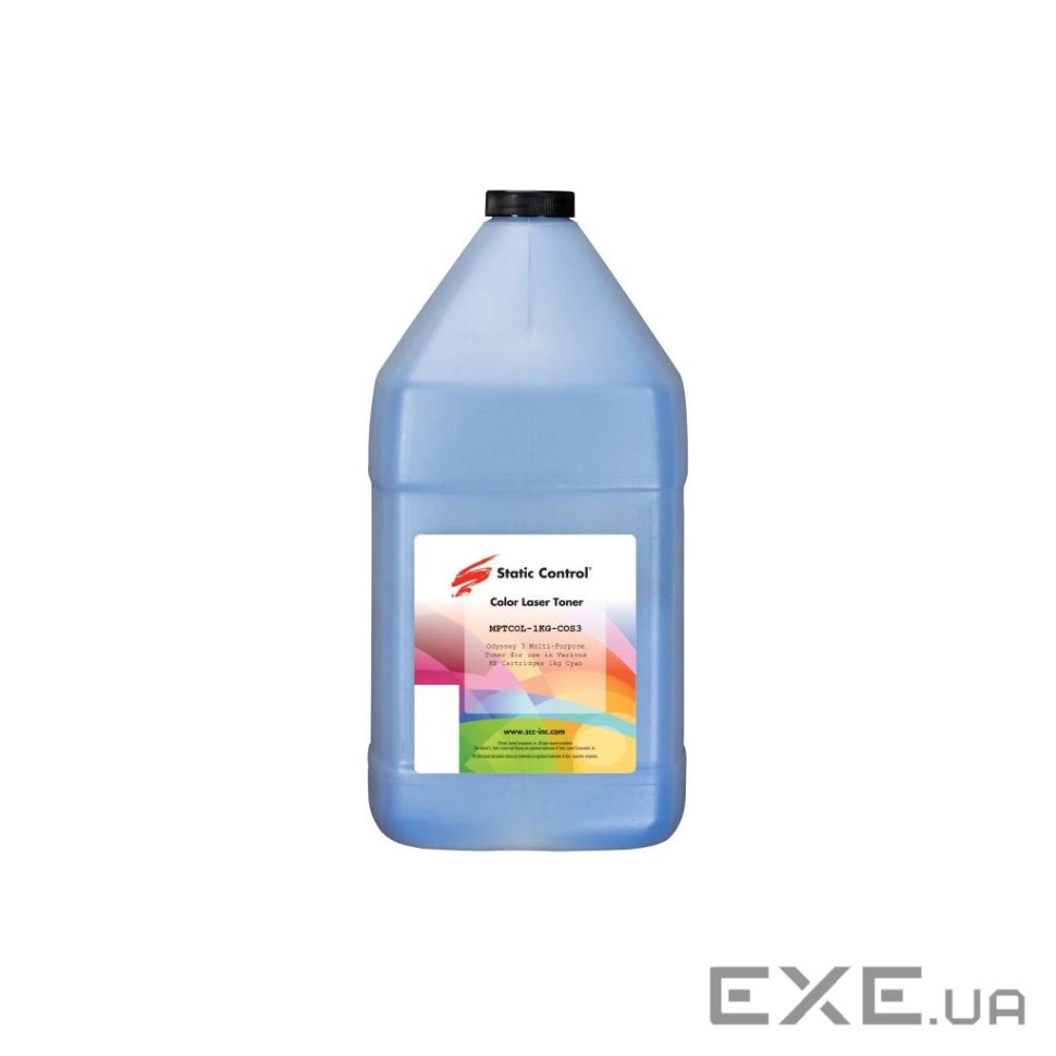 Тонер HP/Canon MPTCOL OS3 original1кг cyan Static Control (MPTCOL-1KG-COS3)