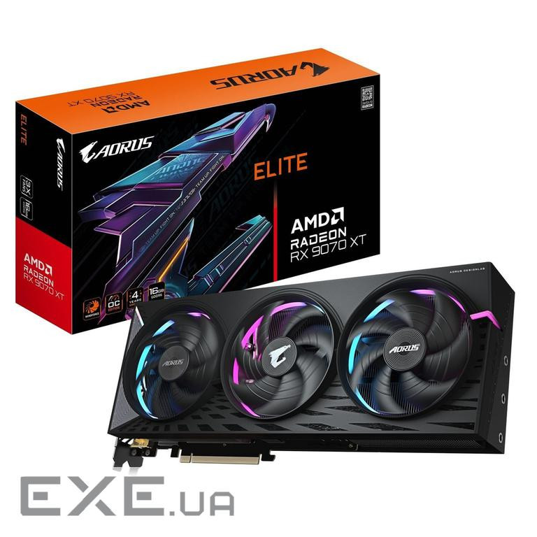 Відеокарта AORUS Radeon RX 9070 XT Elite 16G (GV-R9070XTAORUS E-16GD)