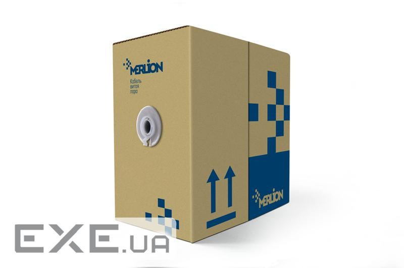 Кабель КПВ-ВП (100) 4P 24AWG (UTP-cat.5E), MERLION, CU, ізоляція ПВХ, для внутр. . (KVPMLCU24AWG305W)