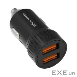 Зарядний пристрій Grand-X 1xUSB 2.4A car adapter black (CH-20B)