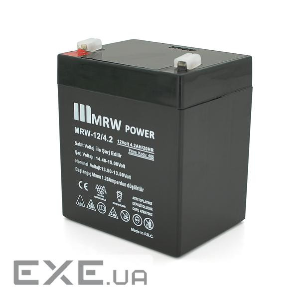 Акумуляторна батарея Mervesan MRV-12 / 4.2 12 V 4.2Ah ( 90 x 70 x 101(104) ) Black Q10