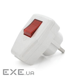 Вилка з вимикачем кутова YT-426A, 16A 250V, A105, White,