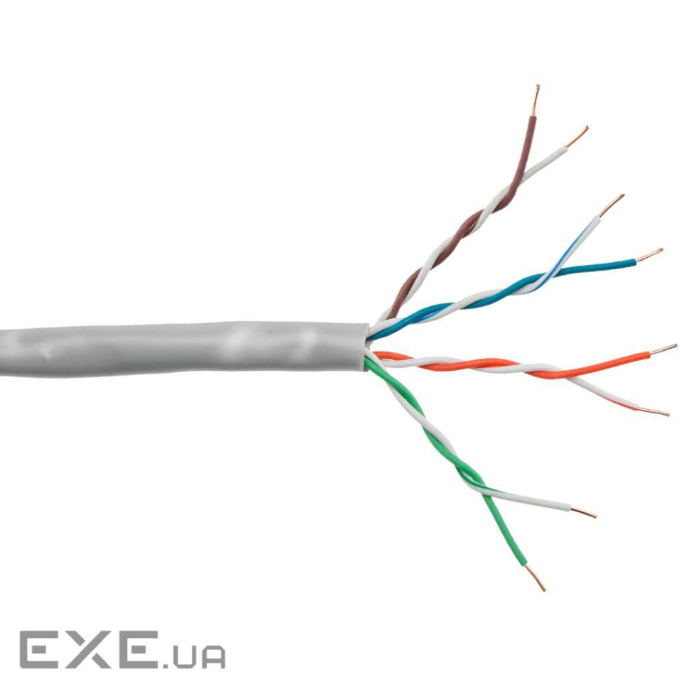 Кабель UTP, CCA, для внутрішньої прокладки, 4x2x0,48 мм, кат.5e, GTL, бухта 305 м (GTLUTP42485E305)
