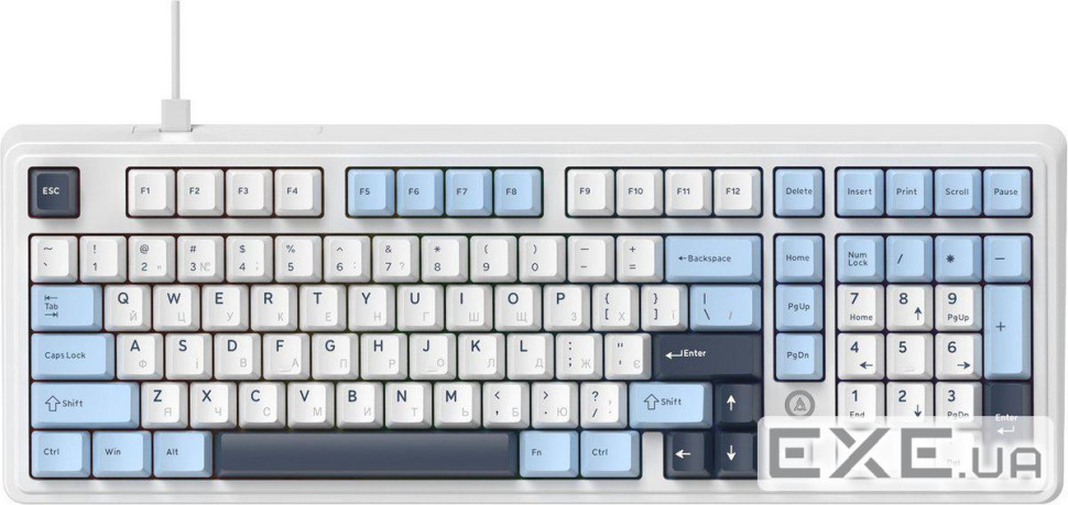 Клавіатура Ajazz AK980 MAX RGB Magnetic Switch (AK980-MAX-M-BWDB) White