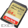 Карта пам'яті SANDISK SDXC Extreme Plus 64GB UHS-I U3 V30 Class 10 (SDSDXW2-064G-GNCIN)