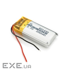 Літій-полімерний акумулятор 6*14*30mm (Li-ion 3.7В 200мА&middot,год) (601430) ) (601430)