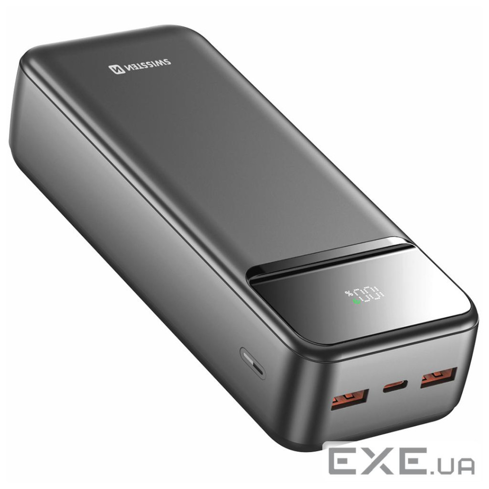 Батарея універсальна SWISSTEN 30000mAh POWER LINE II 22.5W PD QC Black (8595217490635)