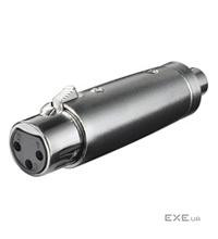Перехідник Goobay аудіо XLR 3p-RCA F/F, адаптер Metal корпус (75.02.7457-1)