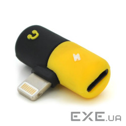 Перехідник 2 в 1 Lighting(M) => 2 x Lighting(F), Black / Yellow, Box (YT-SL / 2L) 1 Lighting(M) => 2 x Lighting(F), Blac