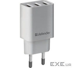 Зарядний пристрій Defender UPA-31 white, 3xUSB, 5V / 3.1A (83587)