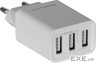 Зарядний пристрій Defender UPA-31 white, 3xUSB, 5V / 3.1A (83587)