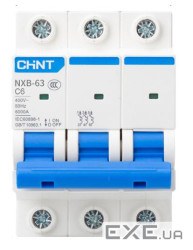 Автоматичний вимикач CHNT NXB-63 3P C6, 6A (NXB-63-3P-C6)