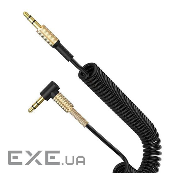 Аудіо-кабель SkyDolphin SR08 Spring Wire 3.5 мм - 3.5 мм (M/M), 1 м , Black (SDAUX-000062)