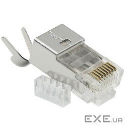 Конектор RJ45 STP кат. 6A/7, 50&mu,, 1.50 мм, зі вставкою, LW (LW-US070) , LW (LW-US070)